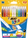 Фломастеры 12 цветов BIC, Пиши-стирай, 880510