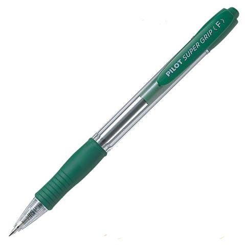 Ручка шариковая Pilot Supergrip 0,7, автоматическая, зелёная