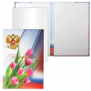 Папка адресная ламинированная "Поздравляем" (герб РФ с тюльпанами), формат А4, вкладыш
