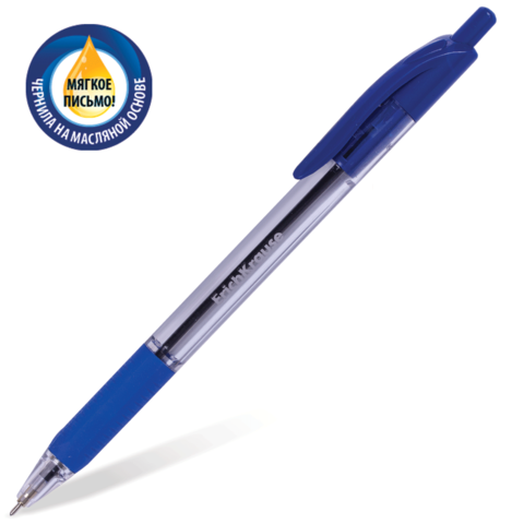 Ручка шариковая автоматическая Erich Krause Ultra Glide U-29, масляная, толщина письма 0,6мм, 33568, синяя